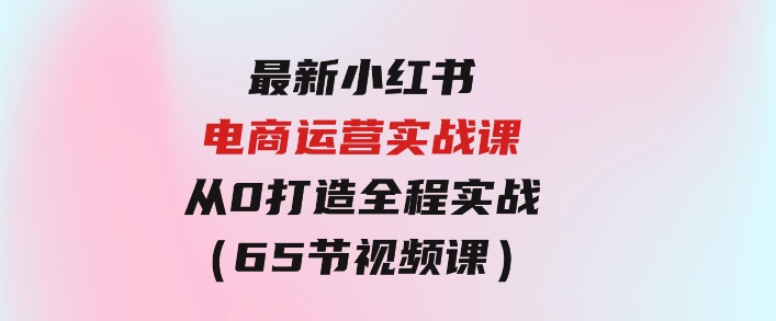 最新小红书·电商运营实战课，从0打造全程实战（65节视频课）-柚子资源网