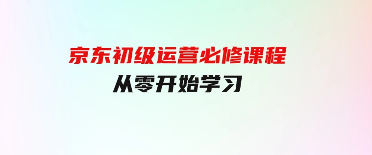 京东初级运营必修课程，从零开始学习-柚子资源网