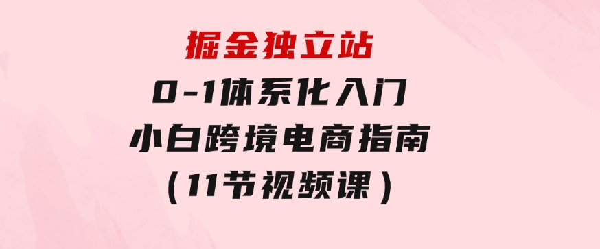 掘金独立站，0-1体系化入门，小白跨境电商指南（11节视频课）-柚子资源网