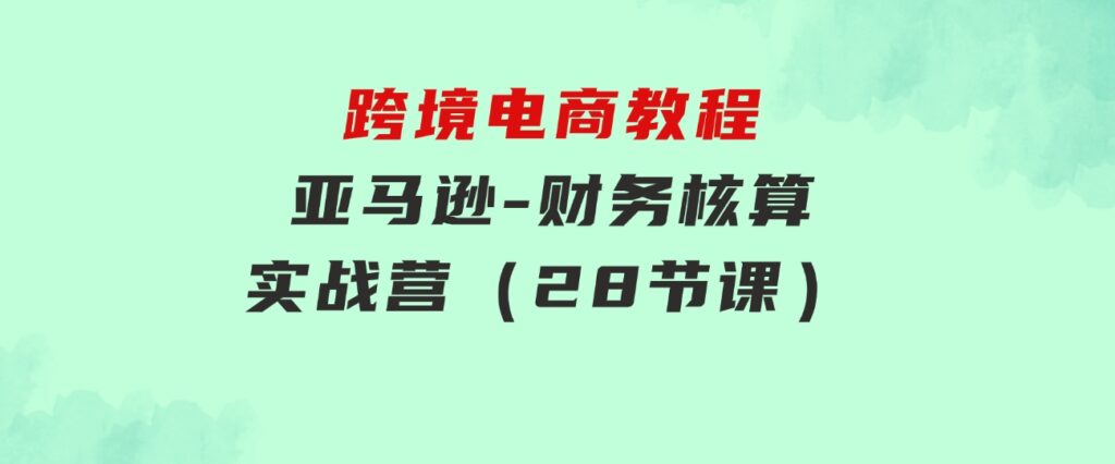 跨境电商教程：亚马逊-财务核算实战营（28节课）-柚子资源网