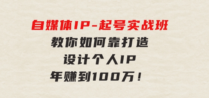 自媒体IP-起号实战班：教你如何靠打造设计个人IP，年赚到100万！-柚子资源网