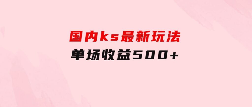 国内ks最新玩法单场收益500+-柚子资源网